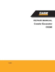 Case CX240 Crawler Excavator Service Manual Repair Shop Book