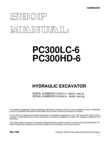 Komatsu PC300LC-6, PC300HD-6 Hydraulic Excavator Service Manual
