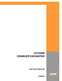 Case CX135SR Crawler Excavator Service Manual Repair Shop Book