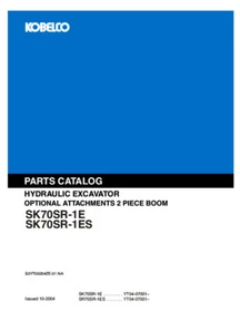 Kobelco SK70SR-1E Excavator Service Manual, Parts Catalog & Operator's Manual