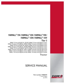 Case IH Farmall 75N, 85N, 95N, 105N, 105V Tier 3 Tractor Service Manual 47888397