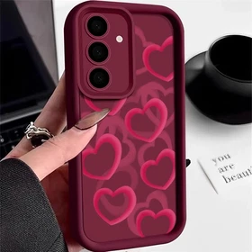Cute Heart Soft Case For Samsung S26 Ultra S25 FE S24 S23 S22 Plus A17 A16 Cover