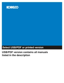 Kobelco K903C Excavator Service, Parts & Operator's Manual, Servicemans Handbook