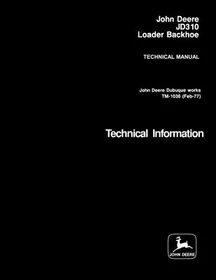 John Deere 310 Tractor Loader Backhoe Service Manual Repair Shop Technical Book