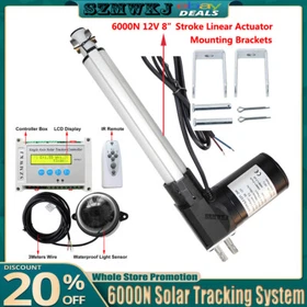 LCD DC 12V Single Axis Solar Tracker Kit W/ 6000N Solar Panel Tracking System AT