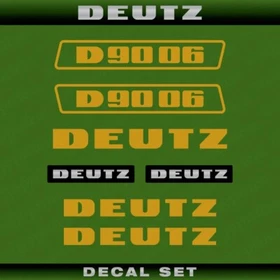 Aftermarket Tractor Decal Deutz D9006 (1974) Sticker Set- Black / White / Gold
