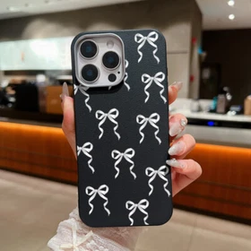 Bow Shockproof Leather TPU Phone Case For iPhone 16 15 Pro Max 14 13 12 11 Cover
