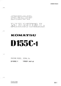 Komatsu D155C-1 Dozer Bulldozer Repair Shop Service Manual Workshop Book