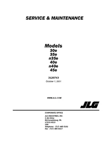 JLG Boom Lifts MANUALS OWNERS SERVICE PARTS Lists Workshop Schematics IPL Safety