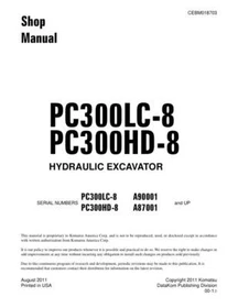 Komatsu PC300LC-8, PC300HD-8 Hydraulic Excavator Service Manual