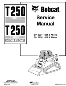 BOBCAT T250 COMPACT TRACK LOADER OPERATORS & SERVICE REPAIR SHOP MANUAL PDF USB