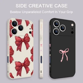 Bow Phone Case For iPhone 17 16 Pro Max 17e 15 14 13 Silicone Protection Cover