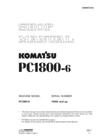 Komatsu PC1800-6 Hydraulic Excavator Service Manual