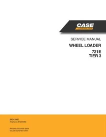 Case 721E Tier 3 Wheel Loader Service Manual Repair Shop Book