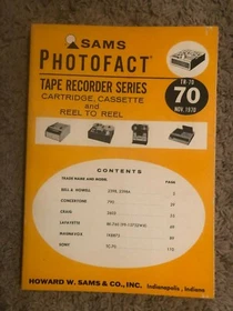 Sams Photofact Tape Recorder Service Manual  (TR-1 thru TR-100)
