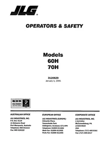JLG Boom Lifts MANUALS OWNERS SERVICE PARTS Lists Workshop Schematics IPL Safety