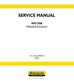 New Holland WE150B Wheeled Excavator Service Manual Repair Shop Book