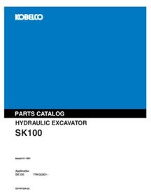 Kobelco SK100, SK120, SK120LC Excavator Service, Parts & Operator's Manual