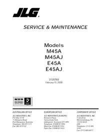 JLG Boom Lifts MANUALS OWNERS SERVICE PARTS Lists IPL Schematics Instructions