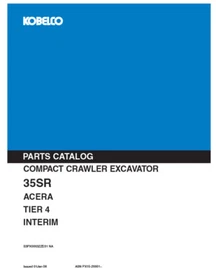 Kobelco 30SR, 35SR Tier 4 Excavator Service, Parts & Operator's Manual