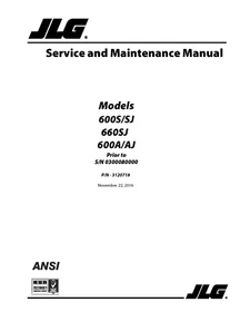 JLG Boom Lifts MANUALS OWNERS SERVICE PARTS Lists Schematics Maintenance Safety