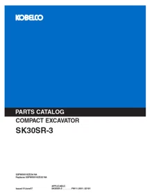 Kobelco SK30SR-3, SK35SR-3 Excavator Service Manual, Parts & Operator's Manual