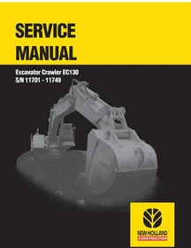 New Holland EC130 Excavator Crawler Service Manual Repair Shop Book