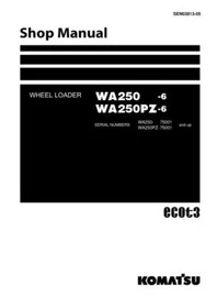 Komatsu WA250-6, WA250PZ-6 Wheel Loader Repair Shop Service Manual Workshop Book
