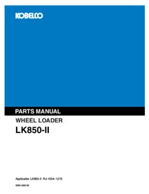Kobelco LK850 II  Wheel Loader Service Manual, Parts Catalog & Operator's Manual