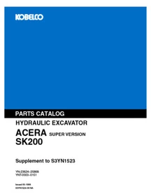 Kobelco SK200,SK200LC,SK200SR,SK210LC V,VI,2  Service, Parts & Operator's Manual