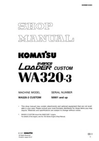 Komatsu Avance WA320-3 Loader Repair Shop Service Manual Workshop Book