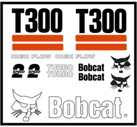 DECAL KIT for Bobcat skidsteer T300 track loader decals Stickers
