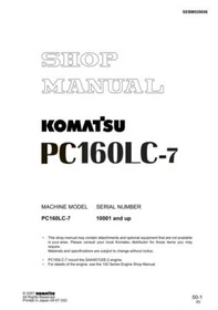 Komatsu PC160LC-7 Hydraulic Excavator Service Manual