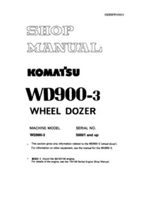 Komatsu WD900-3 Wheel Dozer Bulldozer Repair Shop Service Manual Workshop Book