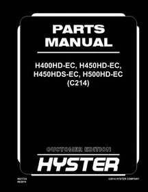 Hyster H400HD-EC,H450HD-EC,H450HDS-EC, H500HD-EC C214 Forklift Parts Manual Book