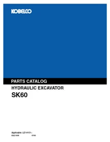 Kobelco SK60 Excavator Service Manual, Parts Catalog & Operator's Manual