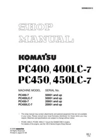 Komatsu PC400-7, PC400LC-7, PC450-7,PC450LC-7 Hydraulic Excavator Service Manual
