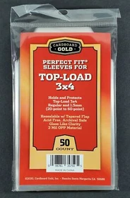 Perfect Fit Sleeves for 3x4 Toploaders 20pt-60pt: 50 100 200 500 1000 2500 Case