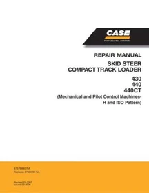 Case 430, 440, 440CT Skid Steer Track Loader Service Manual Repair Shop Book