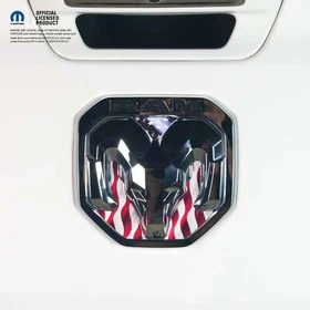 RAM Tailgate/Grill RAM Head Emblem Overlay Decals AMERICAN FLAG Fits 2011-2024