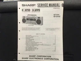 Original Sharp Service Manual for GF Model Boomboxes Radios ~ Select One