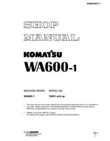 Komatsu WA600-1 Wheel Loader Service Manual