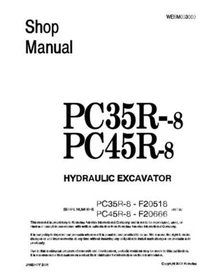 Komatsu PC35R-8, PC45R-8 Hydraulic Excavator Service Manual