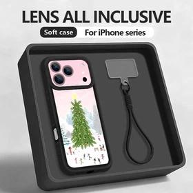 Christmas Tree Lanyard Soft Case For iPhone 17 16 15 Pro Max 14 13 12 TPU Cover
