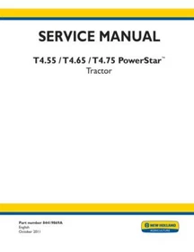 New Holland T4.55, T4.65,T4.75 PowerStar Tractor Service Manual Repair Shop Book
