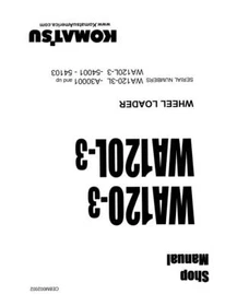 Komatsu WA120-3L, WA120L-3 Wheel Loader Service Manual