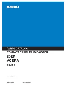 Kobelco 50SR Acera Tier 4 Excavator Service, Parts & Operator's Manual