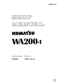 Komatsu WA200-1 Wheel Loader Repair Shop Service Manual Workshop Book