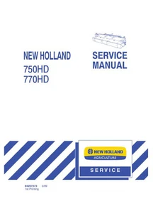 New Holland 750HD, 770HD Disc Auger Header Service Manual Repair Shop Book