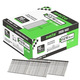 meite 16GA Galvanized Finish Nails T-Series Straight Nails 7/8"-2-1/2" 2500/Box